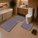Набор ковриков для ванной DECOR Venge Серый, диатомитовый, 3 шт. антискользящий, влаговпитывающий 80x50, 60x40, 50x50 см (7802904) - изображение 2