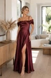 Бордовое атласное платье FirstWoman M бордовый 43406417 - изображение 1