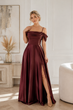 Бордовое атласное платье FirstWoman M бордовый 43406417 - изображение 3
