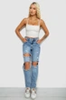 Джинсы женские MOM однотонные синий 244R4977 AGER 28 - изображение 2