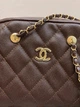 Элегантная женская кожаная сумка Chanel коричневая (97021) - изображение 2