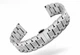 Браслет для часов 3-Link Butterfly Clasp Silver 20 мм с полукруглыми торцевыми вставками, нержавеющая сталь (BUT20W-05) - изображение 3