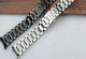 Браслет для часов 3-Link Butterfly Clasp черный Black PVD 18 мм с полукруглыми торцевыми вставками, нержавеющая сталь (BUT18B-03) - изображение 6