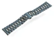 Браслет для часов 28 мм 3-Link Butterfly Clasp стальной Silver с полукруглыми торцевыми вставками, нержавеющая сталь (BUT28W-33) - изображение 7