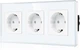 Розетка тройная CNBINGO 16A 250V, стеклянная панель, Schuko, с защитой от детей, белая - изображение 1
