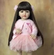 Лялька Reborn Baby Doll Olivia 55 см у рожевій сукні вінілова з волоссям та аксесуарами, можна купати - изображение 4