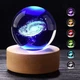 Хрустальный шар ночник с LED RGB подсветкой и пультом, 3D светильник Млечный путь на деревянной подставке - изображение 6