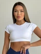 Спортивный женский топ-футболка SportPro Open Back с эффектной открытой спиной и чашками Crop T-shirt M Белый (Top51WhiteM) - изображение 8