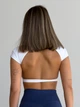 Спортивный женский топ-футболка SportPro Open Back с эффектной открытой спиной и чашками Crop T-shirt M Белый (Top51WhiteM) - изображение 9