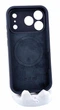 Чехол Silicone Case Magnetic для Apple iPhone 17 Pro бампер с микрофиброй темно-синий - изображение 2