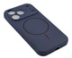 Чехол Silicone Case Magnetic для Apple iPhone 17 Pro бампер с микрофиброй темно-синий - изображение 3