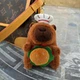 Брелок для ключей Капибара Шеф-повар с гамбургером подвеска на сумку рюкзак зеркало автомобиля ключи плюшевая мягкая игрушка Коричневая 99_24_0_1S - изображение 9