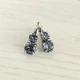 Серьги Hand Made винтажные с кристаллами Swarovski джинсового оттенка Denim Blue - изображение 1