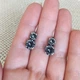 Серьги Hand Made винтажные с кристаллами Swarovski джинсового оттенка Denim Blue - изображение 2