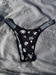 Трусики женские Hello Kitty черные со стразами Victoria's Secret, трусики бикини черного цвета Хэллоу Китти со стразами, S/M - изображение 1