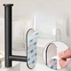 Держатель для туалетной бумаги самоклеящийся черный пластиковый на клейкой основе 3M без сверления для ванной комнаты и туалета - изображение 3