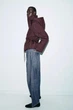Женская стеганная демисезонная куртка Zara burgundy S, арт.8372/082/605 - изображение 8