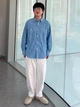 Рубашка джинсовая мужская Uniqlo 954898250 L Голубая (1159913526) - изображение 3