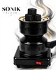 Плита для розжига угля Sonik профессиональная 450-1000 Вт 220-240Вт с защитными бортами металл с жаростойким покрытием - изображение 1