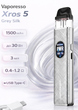 Pod система Vaporesso Xros 5 электронная сигарета Grey Silk 1500мАч алюминиевый корпус цветной экран вейп до 30 Вт быстрая зарядка серая - изображение 2