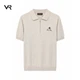 Мужское поло Loro Piana М молочное на молнии с коротким рукавом и вышитым логотипом Premium Casual - изображение 1