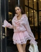 Повітряна сукня з рюшами - Classyme - XS - Рожевий - (20d) - зображення 2