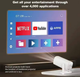 Проектор Hechpro портативный смарт домашний мини видеопроектор Android 11 WiFi 6 Bluetooth 5.0 LED 4K поддержка переносной кинопроектор с динамиками для дома офиса презентаций фильмов белый - изображение 2