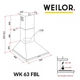 Витяжка купольна WEILOR WK 63 FBL - зображення 11