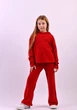 Костюм для девочки брючный прогулочный кофта штаны 122/126 Красный - изображение 1
