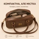 Жіноча сумка крос-боді з екошкіри 23×12×7,5 см, із золотистою фурнітурою та довгим ремінцем , шоколадна - зображення 3