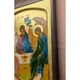 Писаная греческая икона Святая Троица (Ветхозаватная) 27,5×34 см - изображение 4