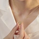 Колье MANHE из серебра 925 пробы с четырехлистным клевером и муассанитом - изображение 4