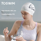 Шапочка для плавания TOSWIM силиконовая женская для длинных волос с принтом - изображение 4