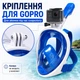 Полнолицевая маска для сноркелинга с трубкой Dry Top, панорамный обзор 180°, Anti-Fog, крепление GoPro TT19002, синяя - изображение 8