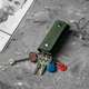 Кожаная ключница Vets Green на кнопках, зеленая футляр-ключница из натуральной кожи Crazy Horse с 4 карабинами, 13х6х2 см - изображение 7