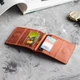 Кожаный зажим для денег Magneto Cognac на магните, тонкий коньячный кошелек из натуральной кожи Crazy Horse, картхолдер, 11х8.2х1 см - изображение 11