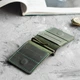 Кожаный зажим для денег Magneto Green на магните, тонкий зеленый кошелек из натуральной кожи Crazy Horse, картхолдер, 11х8.2х0.8 см - изображение 2
