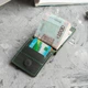 Кожаный зажим для денег Magneto Green на магните, тонкий зеленый кошелек из натуральной кожи Crazy Horse, картхолдер, 11х8.2х0.8 см - изображение 11