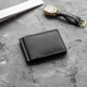 Кожаный зажим для денег Magneto Black на магните, тонкий кошелек из натуральной кожи Crazy Horse, картхолдер, 11х8.2х0.8 см - изображение 6