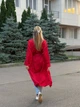 Кардиган жіночий шовковий червоного кольору 39018 One Size - зображення 3