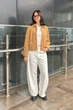 Укороченная куртка-рубашка Uniqlo из экозамши 1160605143 (Бежевый XL) - изображение 9