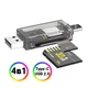Кардрідер WALKER WCD-72 microSD, SD (вихід USB2.0, Type-C) прозорий - зображення 1
