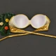 Женский раздельный купальник бандо с формованными чашками и плавками S золотистый - изображение 5