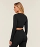 Спортивный топ с рукавами Gymshark b7a2s1c57 M черный (100014203) - изображение 2
