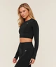 Спортивный топ с рукавами Gymshark b7a2s1c57 M черный (100014203) - изображение 3