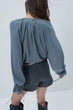 Блуза з оборками H&M 1247399002c34 L синя (100014074) - зображення 2