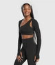 Спортивний кардиган з бавовни Gymshark b8a6vc68 L чорний (100014283) - зображення 1