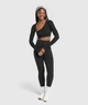 Спортивний кардиган з бавовни Gymshark b8a6vc68 L чорний (100014283) - зображення 4