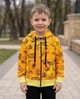 Детская кофта на молнии с капюшоном и карманами для мальчика в стиле граффити на спине принт Багс Банни 98 желтый - изображение 2