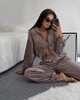Жіночий велюровий костюм з вишивкою коричневий 42-46 RT2M1209 - зображення 1